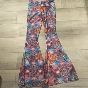 Eat Sleep Rave flare kaleidescope pants